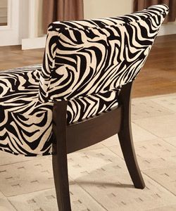 Zebra Print Creme & Black Occasional Chair
