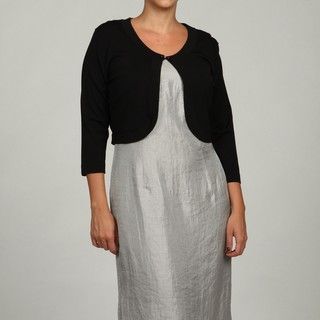 Jessica Howard Womens Plus Size Black 3/4 Sleeve Sweater FINAL SALE