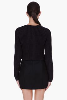 T By Alexander Wang Black Cropped Knit Sweater for women