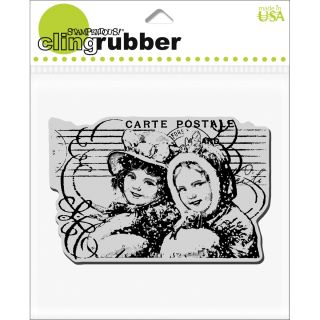 Stampendous Christmas Postcard Pair Cling Rubber Stamp Today $6.28