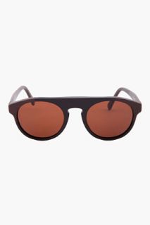 Super Espresso Leather Trim Racer Sunglasses for men
