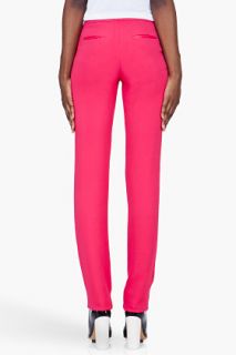 Thakoon Slim Pink Tucked Trousers for women