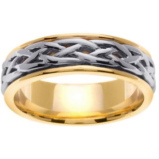 14k Two tone Gold Mens Celtic Design Wedding Band Today $679.99