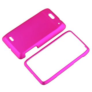 Hot Pink Snap on Rubber Coated Case for Motorola Droid 4