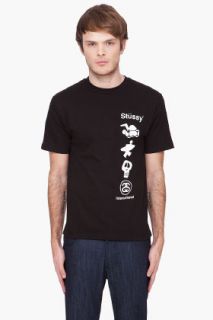 Stussy Black Icon Stack T shirt for men