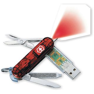 Swiss Army Ruby Translucent 128MB Knife