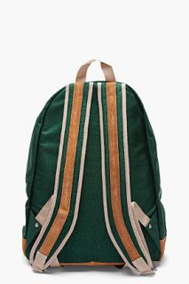 Master piece Co Green Suede trimmed Over Backpack for men