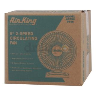 Air King 9146 Compact Table Fan, 10 3/8 In. H, 120V