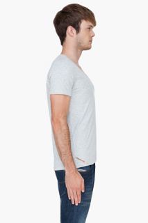 Diesel Grey V neck Jesse T shirt for men