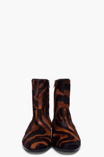 Pierre Hardy Tiger Print Calf hair Boots for men