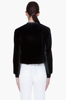 3.1 Phillip Lim Black Shearling Motorcycle Jacket for women