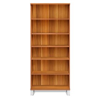 Tall Wood Five Shelf Bookcase