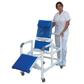 MJM PVC 193 Medical Reclining Rolling Shower Commode
