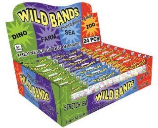 Wild Bands   24 Zoo Animal Shaped Rubber Bands Toys