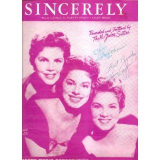  Sheet Music Sincerely The McGuire Sisters 197 