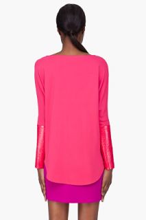 Thakoon Pink Patent Cuff Blouse for women