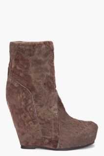 Rick Owens Distressed Suede Wedges for women