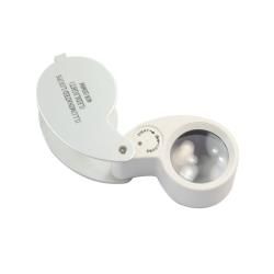 White LED 40X Jeweler Loupe Magnifying Glass