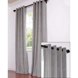 Signature Grommet Grey Velvet 120 Inch Curtain Panel