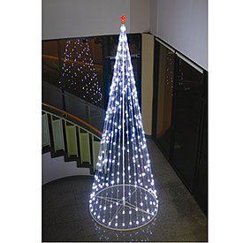 String Christmas Cone Tree White LED (195 Lights)