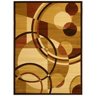 Hand carved Cubist Brown Rug (5 x 8)