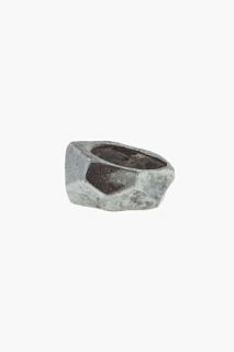 Goti Gunmetal Faceted Ring for men