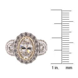 Michael Valitutti Signity 14k Gold and Silver Cubic Zirconia Ring