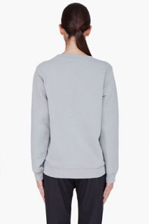 MM6 Maison Martin Margiela Grey Cut Out Crewneck Sweater for women