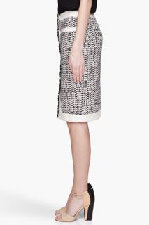 ALTUZARRA Ivory And Black Silk Tweed Cheetah Skirt for women