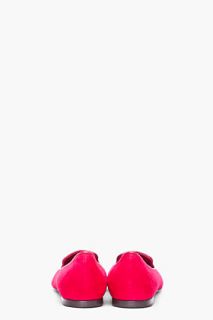 Alexander McQueen Magenta Sequin Skull Loafers for women