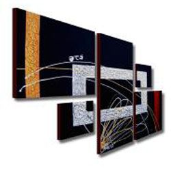 Hand painted Abstract 266 6 piece Art Set