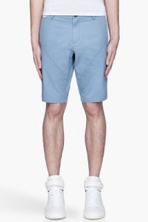 SLVR Powder Blue Taped Shorts for men