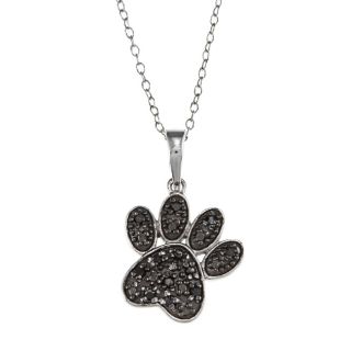 Sterling Silver 1/10ct TDW Black Diamond Dog Paw Necklace Today $29