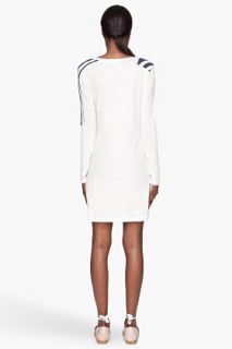 See by Chloé Cream Striped Boatneck T shirt Dress for women