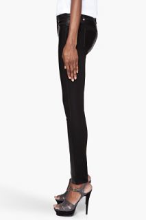 Versace Black Leather Legging Jeans for women