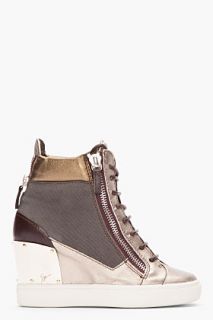 Giuseppe Zanotti Silver Multicolor Lorenz Wedge Sneakers for women