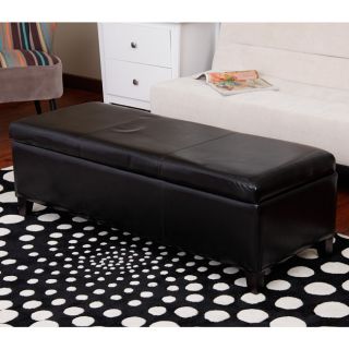 Warehouse of Tiffany Sharon Faux Leather Storage Bench in Black Today