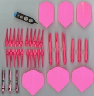 DART BROKERS SOFT TIP DART ACCESSORY PACKAGE PINK Sports