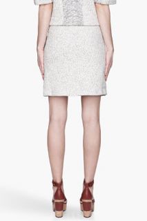 See by Chloé Mottled Ivory Reversed Knit Mini Skirt for women