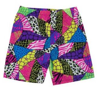 Fit 2 Win Spandex Crazy Womens Compression Shorts   Neon