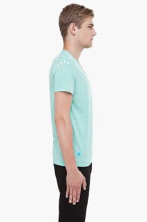 G Star Pastel Green V neck T shirt for men