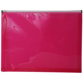 Letter Booklet Hot Pink Plastic Zip Closure Envelope (Set of 12