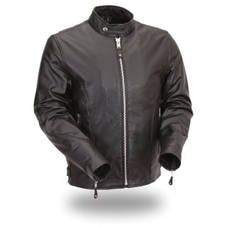 FMC Mens Classic Motorcycle Leather Jacket