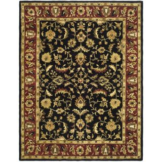 Handmade Heritage Heirloom Black/ Red Wool Rug (6 x 9) Today $234