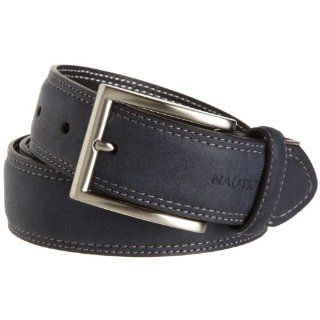 navy blue leather belt   Clothing & Accessories