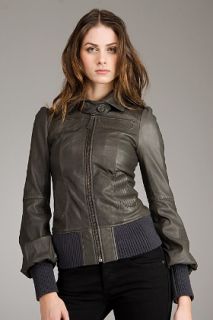 Mackage  Leane Gunmetal Leather Jacket for women