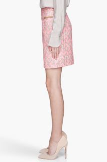 Matthew Williamson Fluorescent Pink Woven Mini Skirt  for women