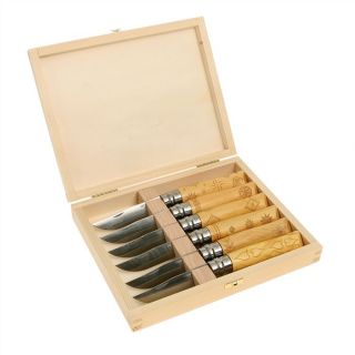 COUVERTS   MENAGERE Coffret OPINEL 6 Couteaux Tradition 8.5cm Buis
