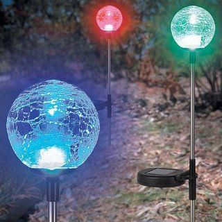Solar Crackle Glass Ball Lights, a Pack of 3 pcs in a set