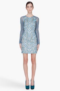 Matthew Williamson Turquoise Lace Sleeve Dress for women